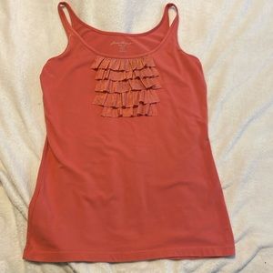 Peach Eddie Bauer ruffle tank top, size M.